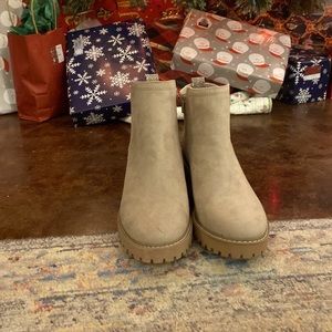 Universal Thread (Target brand) tan faux suede booties